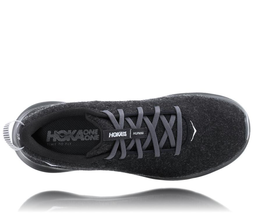 Hoka One One Hardloopschoenen Heren - Hupana Flow Wool - Zwart - OD5873921